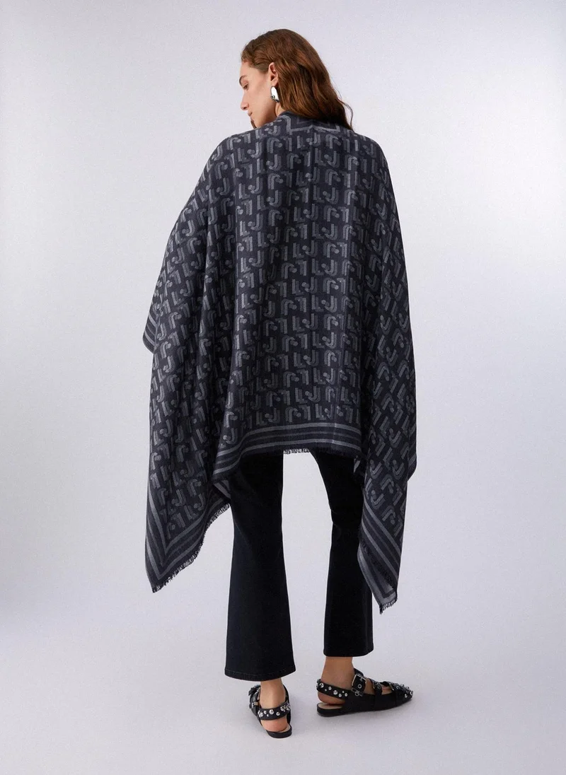 ليو جو Poncho with jacquard logo